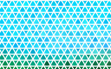 Fototapeta na wymiar Light Blue, Green vector seamless texture in triangular style. Beautiful illustration with triangles in nature style. Pattern for design of fabric, wallpapers.