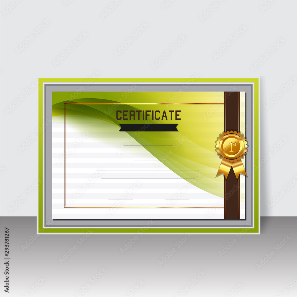 Poster certificate design with golden badge pattern and space for your text.