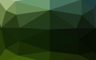 Dark Green vector shining triangular pattern. An elegant bright illustration with gradient. Brand new design for your business.