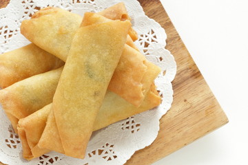 Chinese food, spring roll deep fried dumpling