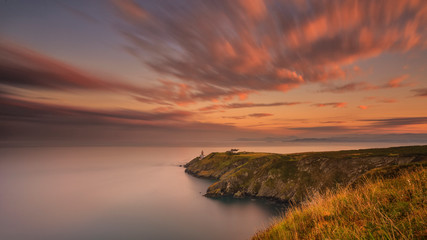 The Baily Lighthouse, Howth. co. Dublin,  Baily Lighthouse on Howth cliffs,  View of the Baily Lighthouse from the cliff 