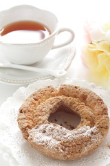 Old fashion Doughnut and English tea for breakfast