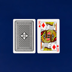 King Playing Cards full deck on plain background for casino poker mockup top view