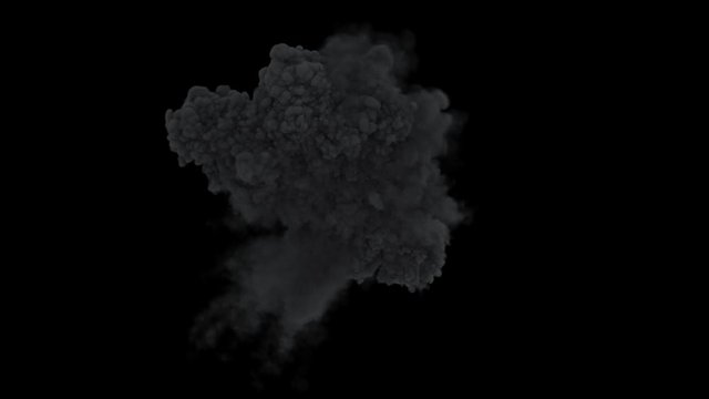 Aerial Explosion with Alpha Channel