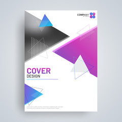 Brochure, template for cover design layout with geometric abstract elements.