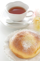 sweet bun on dish for breakfast