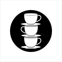 Stack Tea Coffee Cups Icon, Cup Stacking