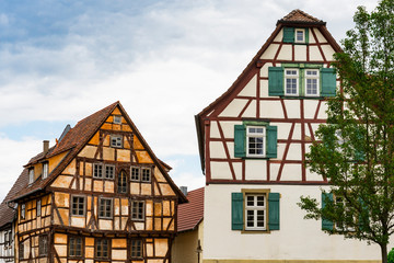 historical half timbered houses in  Eppingen, Germany