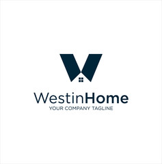 Letter W Real Estate Logo Design Vector .  Initial W Home Logo Vector. Alphabet W House Logo
