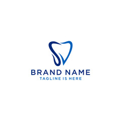 Creative dental clinic logo vector. Abstract dental symbol icon with modern design style.