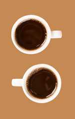 Hot Coffee Cups Isolated on White Background