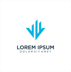 Letter V Building Logo Design Illustration . initial V Real estate  Logo Vector Stock