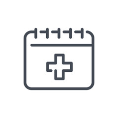 Obraz premium Hospital calendar line icon. Medical appointment schedule vector outline sign.