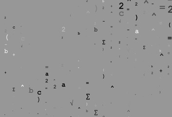Light Silver, Gray vector background with Digit symbols.
