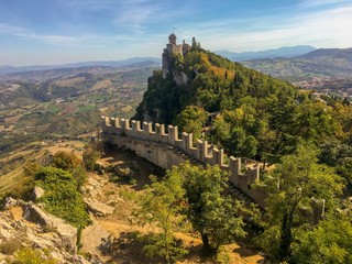 Fototapeta na wymiar Ancient tower of San Marino