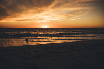 Fototapeta na wymiar Sunset in Malibu Beach, USA