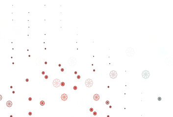 Light Red vector template with ice snowflakes.