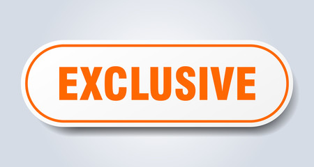 exclusive sign. exclusive rounded orange sticker. exclusive