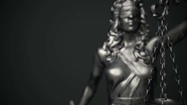 4k video animation of the justitia statue