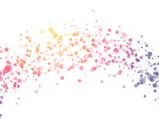 Abstract technology background trajectories and particles in color gradient