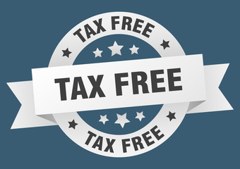 Fototapeta premium tax free ribbon. tax free round white sign. tax free
