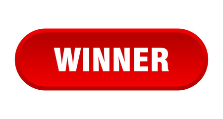 winner button. winner rounded red sign. winner