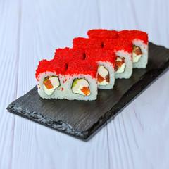 delicious and fresh sushi rolls