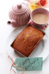 happy birthday day card and cake