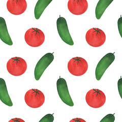  Seamless pattern fresh vegetables print watercolor food illustration vegetarianism cooking ingredients textiles texture wallpaper digital paper scrapbooking