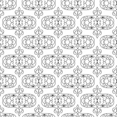 Vintage flourish seamless pattern with elegant decorative elements. Vector illustration.