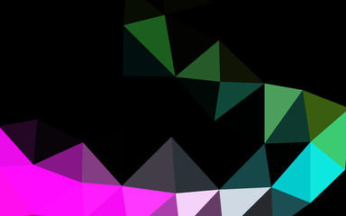 Dark Multicolor, Rainbow vector polygon abstract background. Triangular geometric sample with gradient.  Polygonal design for your web site.