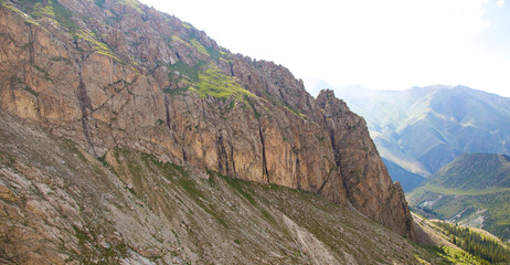 Mountains of Tian Shan range in Kyrgyzstan near Ala Archa National Park