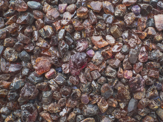 Brown Zicron nature Mineral Gemstones rough  crystals healing group on white background