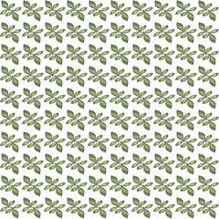 Seamless pattern of watercolor green leaves on a white background. Use for invitations, greetings, birthdays and weddings