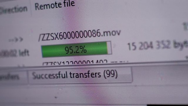 modern technologies.high speed internet.information exchange.file upload or download is displayed on the computer screen.
