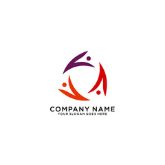 Fun people Healthy Life Logo template