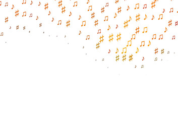 Light Orange vector pattern with music elements.