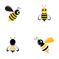 Bee Logo Template vector icon illustration