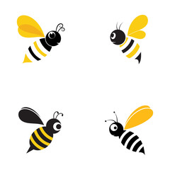 Bee Logo Template vector icon illustration