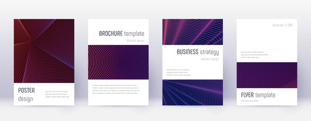 Minimalistic brochure design template set. Violet 