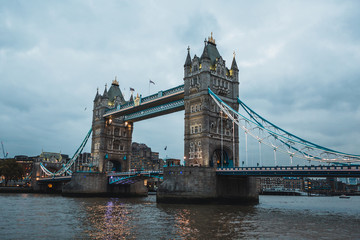 Tower Bridge and the River Thames, London, England