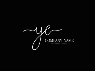 Y E YE Initial handwriting logo design with circle. Beautyful design handwritten logo for fashion, team, wedding, luxury logo.