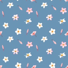 Obraz premium Watercolor orchid white flowers pattern