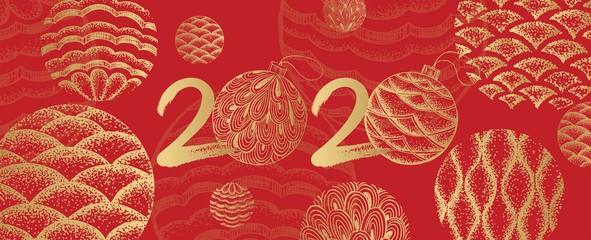 Greeting card. 2020 Chinese New Year.