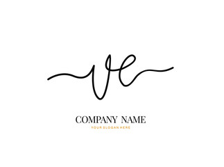 V E VE Initial handwriting logo design with circle. Beautyful design handwritten logo for fashion, team, wedding, luxury logo.