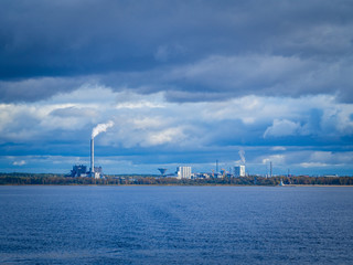 Obraz premium Oulu city, Finland, form the sea