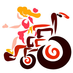 girl in a wheelchair reaches out to say hello or help