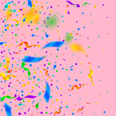 Fototapeta premium Streamers and confetti. Festive tinsel and foil ri