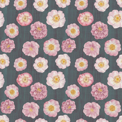 Seamless watercolor pattern. Flowers for design. Hand-drawn botanical pattern.