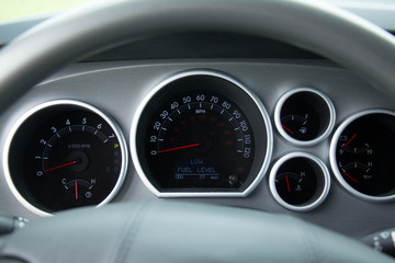 Speed odometer controller.  Car panel.  